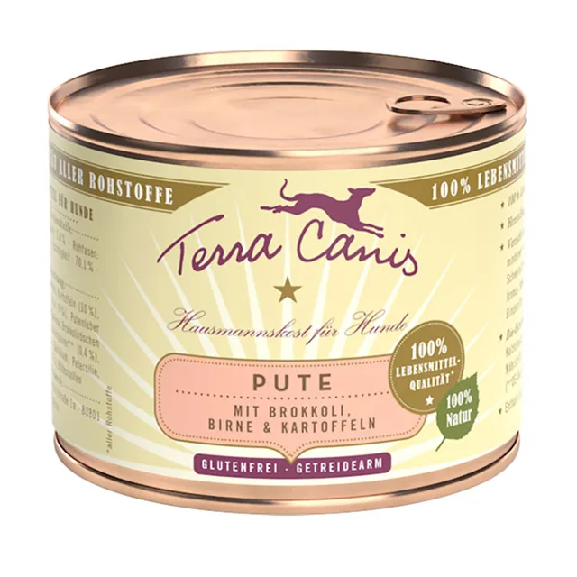 Terra Canis 6 x 200 g - krůtí maso s brokolicí, hruškou a bramborami