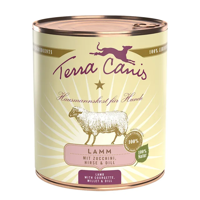 Terra Canis 6 x 800 g - Jehněčí s cuketou, prosem & koprem