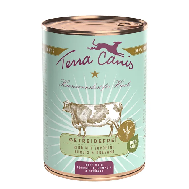 Terra Canis bezobilné krmivo 6 x 400 g - Hovězí s cuketou, dýní & oregánem