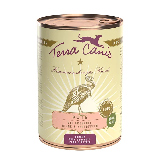 Terra Canis Classic 6 x 400 g - krůtí s brokolicí, hruškami a brambory