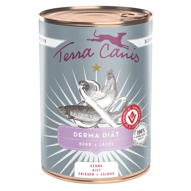 Terra Canis Derma Diet 6 x 400 g - kuře a losos