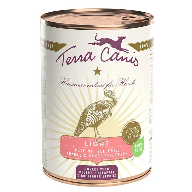 Terra Canis Light 6 x 400 g - Zvěřina a králík s okurkou a broskví