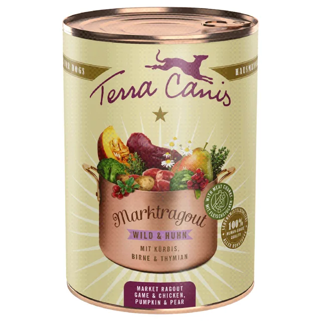 Terra Canis Market Ragout 6 x 385 g - Hovězí s brokolicí, borůvkami a šalvějí