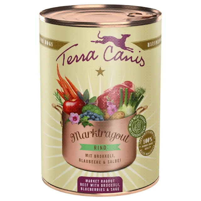 Terra Canis Market Ragout 6 x 385 g - Zvěřina a kuře s dýní, hruškou a tymiánem