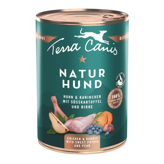 Terra Canis Natural Dog 6 x 400 g - kuře a králík s batáty a hruškou