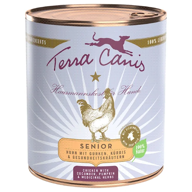 Terra Canis Senior bez obilnin 6 x 800 g - hovězí s celerem, meruňkami a bylinkami