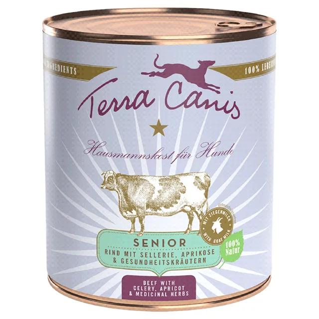 Terra Canis Senior bez obilnin 6 x 800 g - zvěřina s rajčaty, jablky a bylinkami