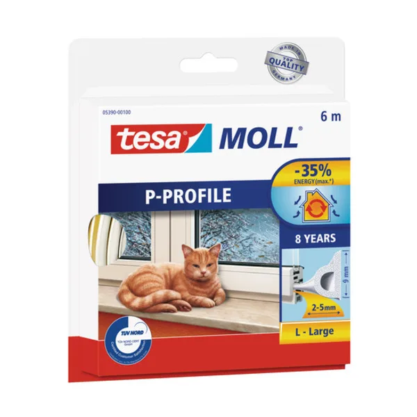 Tesamoll® - Gumové těsnění P profil - bílá