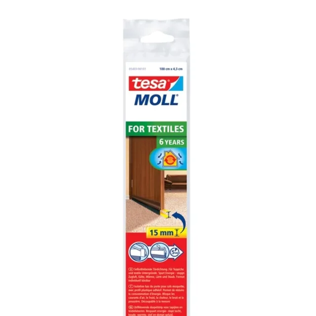 Tesamoll® - Kartáčová lišta pod dveře na koberce - hnědá