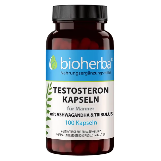 Testosteron pro muže s ashwagandhou a tribulusem – 100 kapslí – Bioherba
