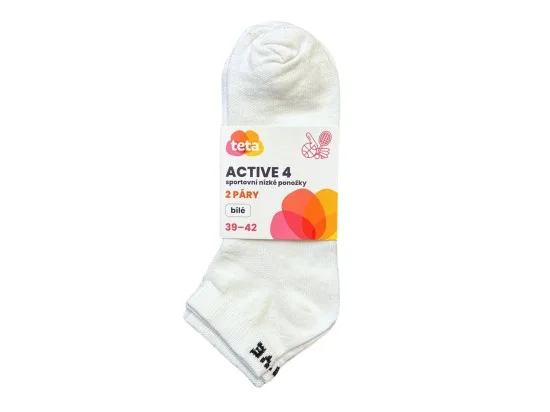 TETA ACTIVE ponožky 39-42 bílé, 2 páry