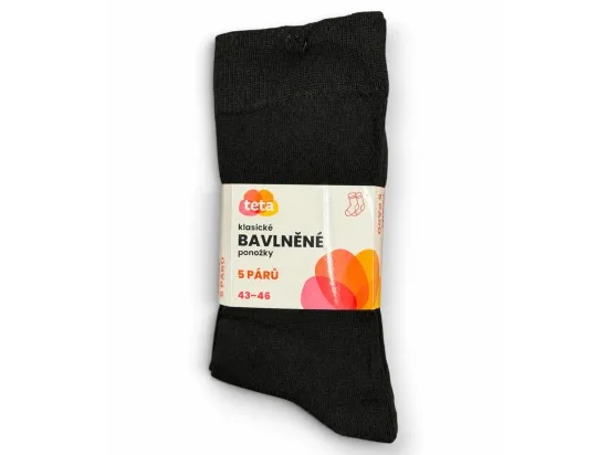 TETA bavlněné ponožky 43-46, 5 párů