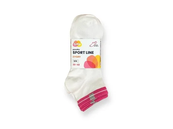 TETA SPORT LINE Bavlněné ponožky 3PACK bílá 38-42