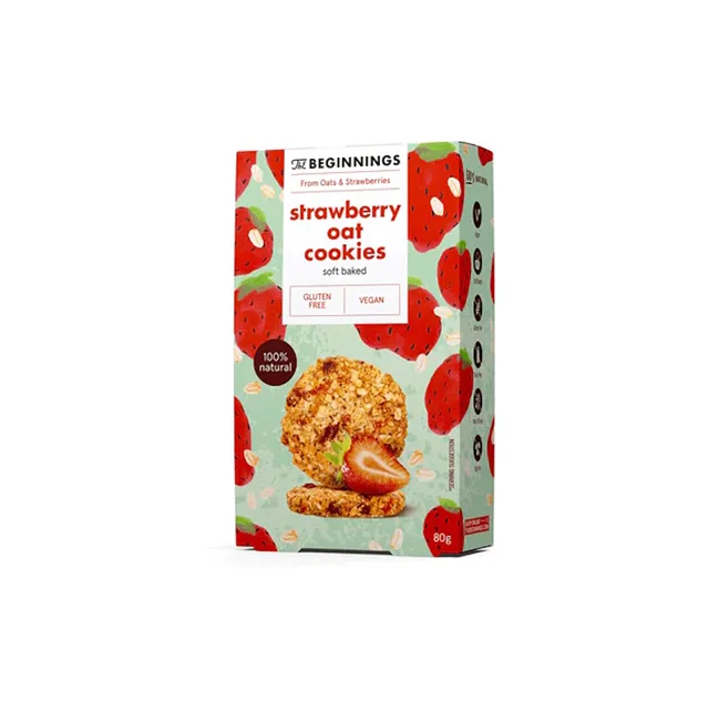 THE BEGINNINGS Sušenky ovesné proteinové s jahodami 80 g