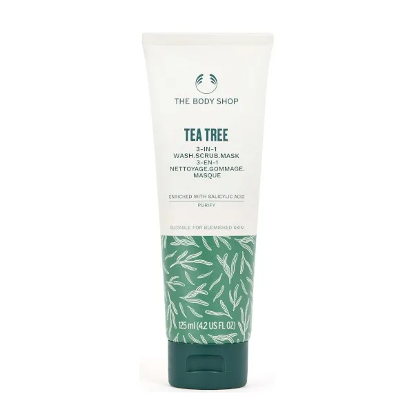 The Body Shop Čisticí exfoliační maska Tea Tree 3 in 1 Wash, Scrub, Mask 125 ml