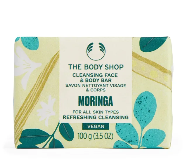 The Body Shop Tuhé mýdlo na obličej a tělo Moringa Face & Body Bar 100 g