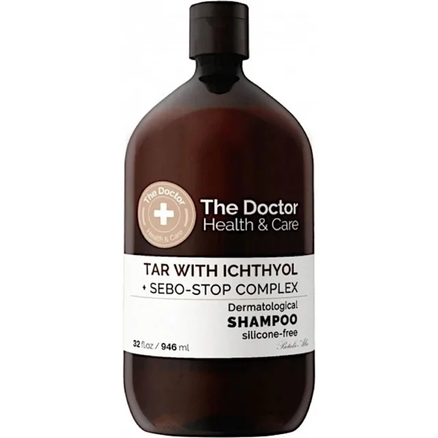 The Doctor Health & Care Tar with Ichthyol + Sebo-Stop Complex Dermatological Shampoo 946 ml-(poškozený aplikátor)
