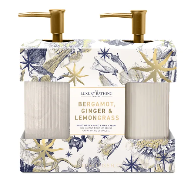 The Luxury Bathing Company Dárková sada péče o ruce v krabičce Bergamot, Zázvor & Lemongrass 2 ks