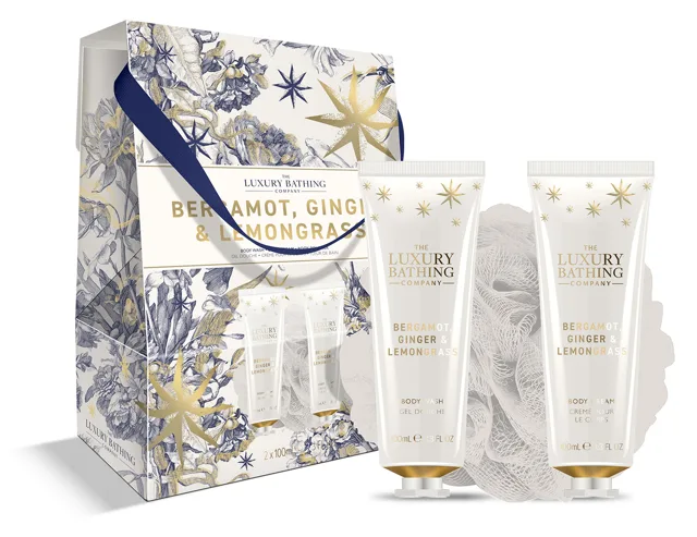 The Luxury Bathing Company Sada péče o tělo v dárkové krabičce Bergamot, Zázvor & Lemongrass 3 ks