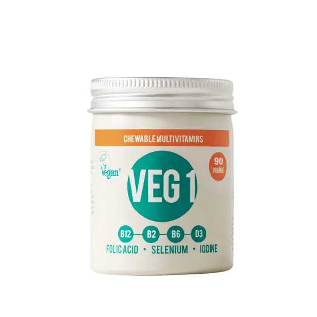 The Vegan Society Multivitamin VEG1 s příchutí pomeranč, žvýkací tablety 90 ks