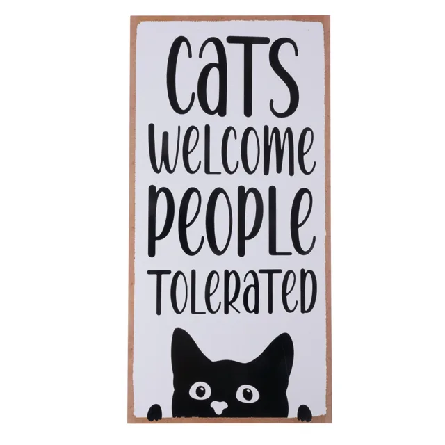 TIAKI dekorativní cedule "Cats Welcome, People Tolerated" k zavěšení - 1 kus