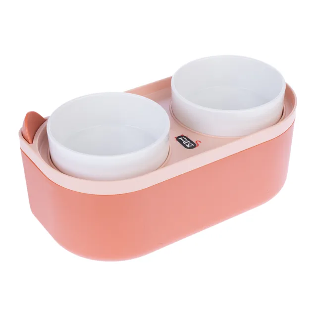 TIAKI dvojitá miska se zásobníkem na krmivo - 2 x 420 ml