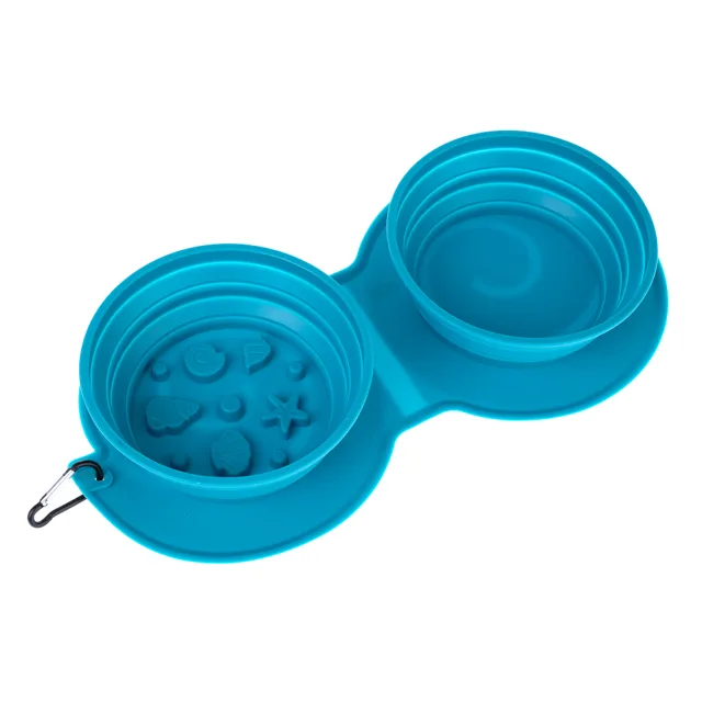 TIAKI dvojitá silikonová cestovní miska mušle - 2 x 600 ml