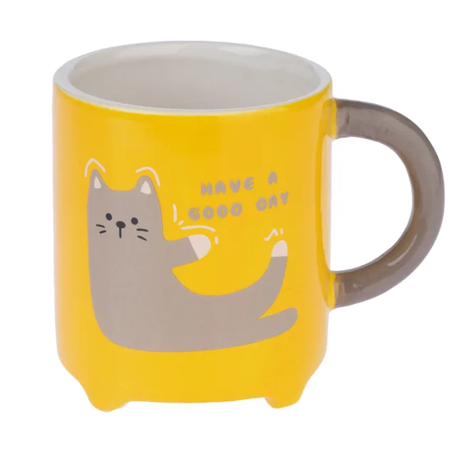 TIAKI hrnek s nápisem "Have a good day" - žlutý