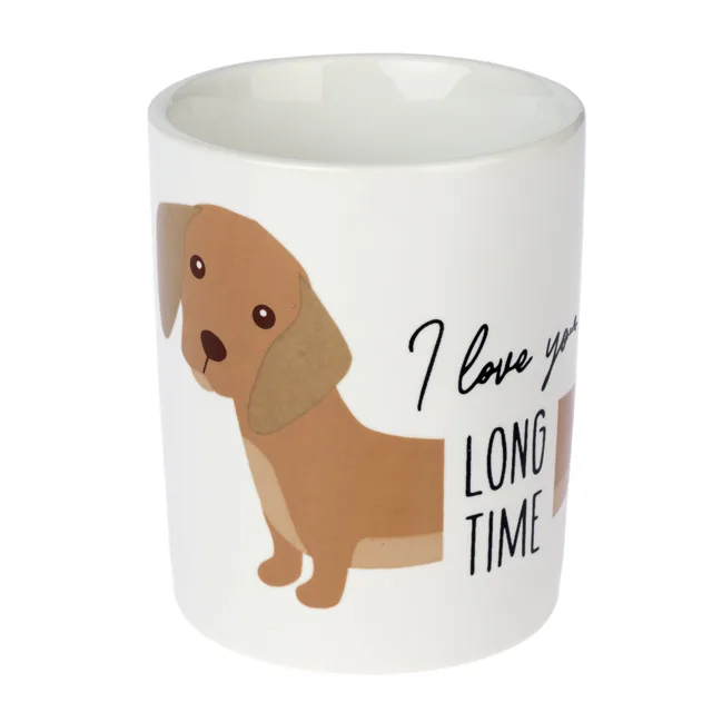 TIAKI keramický hrnek "I Love You Long Time" - Ø 9 x V 10 cm