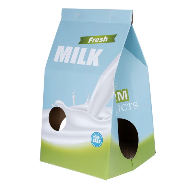 TIAKI kočičí jeskyně a škrabací nábytek krabice od mléka - D 33 x Š 31 x V 55 cm