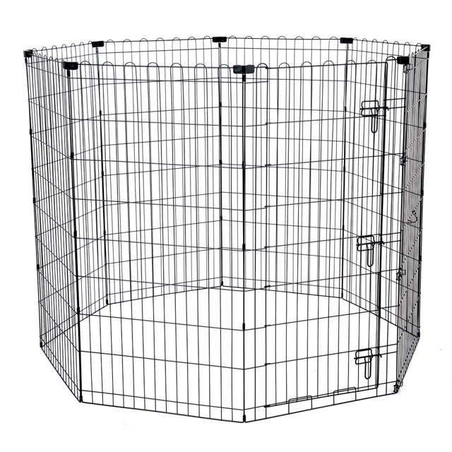TIAKI kovová ohrádka pro štěňata, vysoká - 8 panelů, vel. Š 61 x V 122 cm