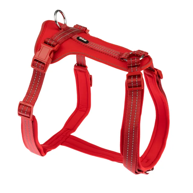 TIAKI neoprenový postroj, červený - velikost S: obvod hrudníku 32 - 56 cm