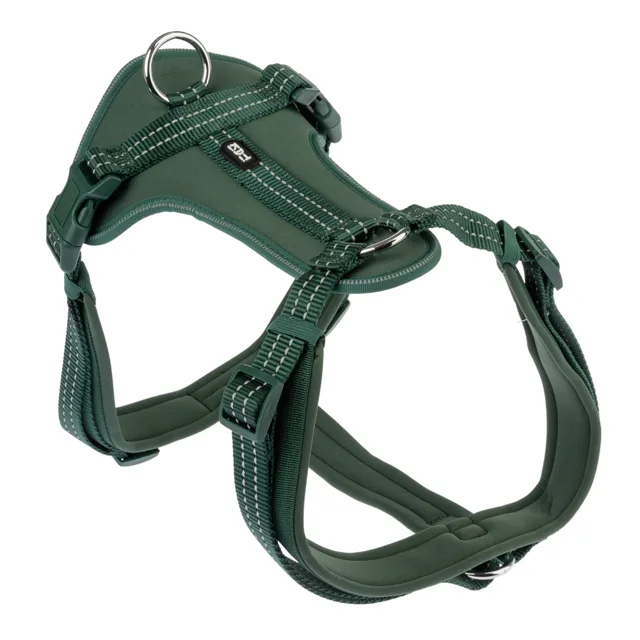 TIAKI neoprenový postroj, zelený - velikost M: obvod hrudníku 42 - 74 cm