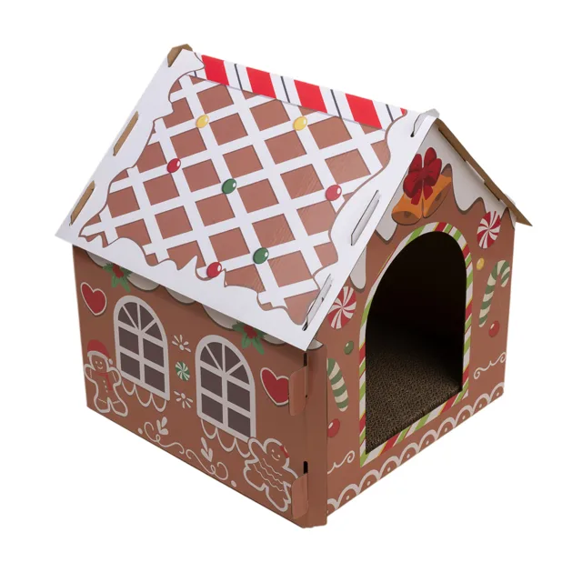 TIAKI perníková chaloupka pro kočky - D 37 x Š 36 x V 40,5 cm