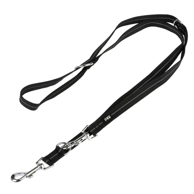 TIAKI Reflective Rubber vodítko černé - délka 200 cm, šířka 20 mm