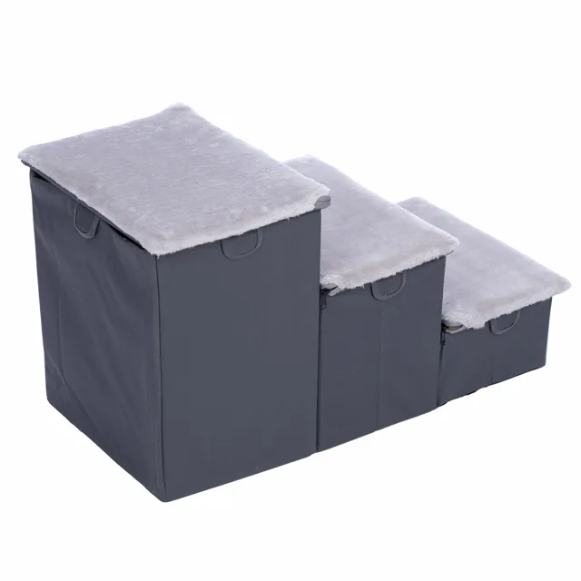 TIAKI skládací schůdky pro domácí mazlíčky, 3 schody - D 76 x Š 39 x V 41 cm