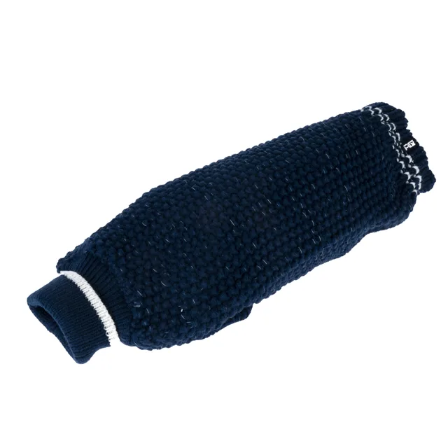 TIAKI svetr pro psy s reflexním úpletem, tmavě modrý - délka zad cca 35 cm