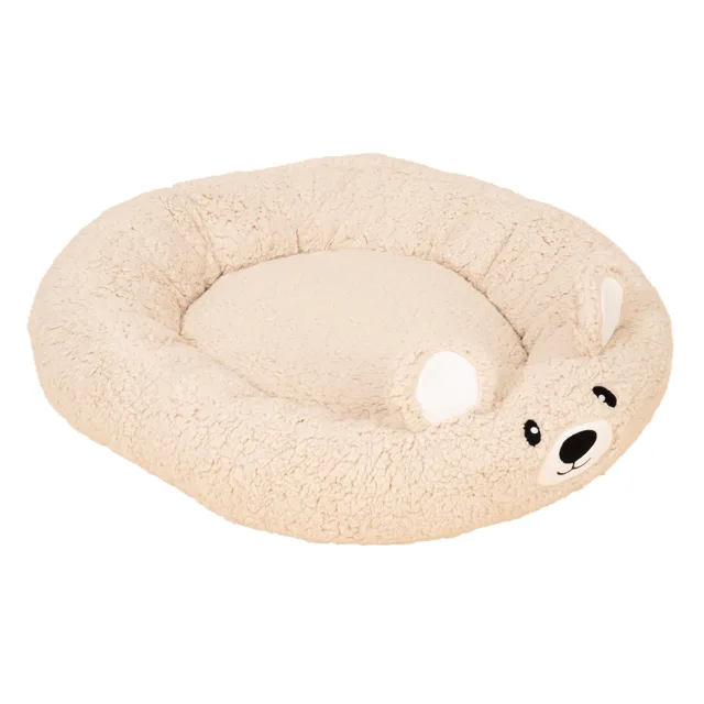 TIAKI Teddy Bear pelíšek pro domácí mazlíčky - velikost S: Ø 45 x V 12 cm