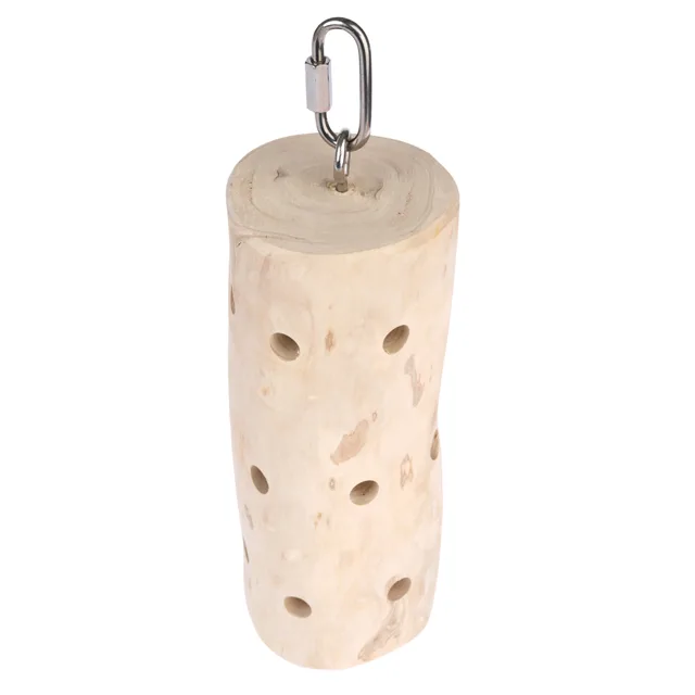 TIAKI Válec k hledání potravy z jávského dřeva - D 6 × Š 6 × V 22 cm