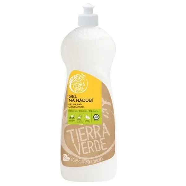 Tierra Verde Gel na ruční mytí nádobí s BIO citronovou silicí, 1 l