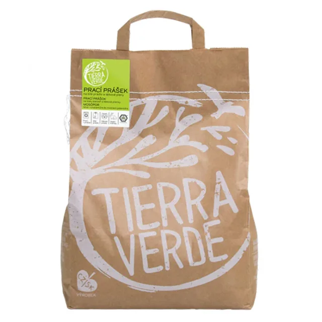 TIERRA VERDE Prací prášek na bílé prádlo a látkové pleny 5 kg