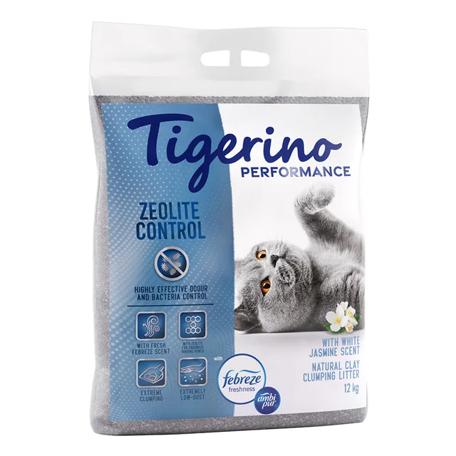 Tigerino Performance Zeolite Control kočkolit - Ambi Pur vůně jasmínu - 12 kg