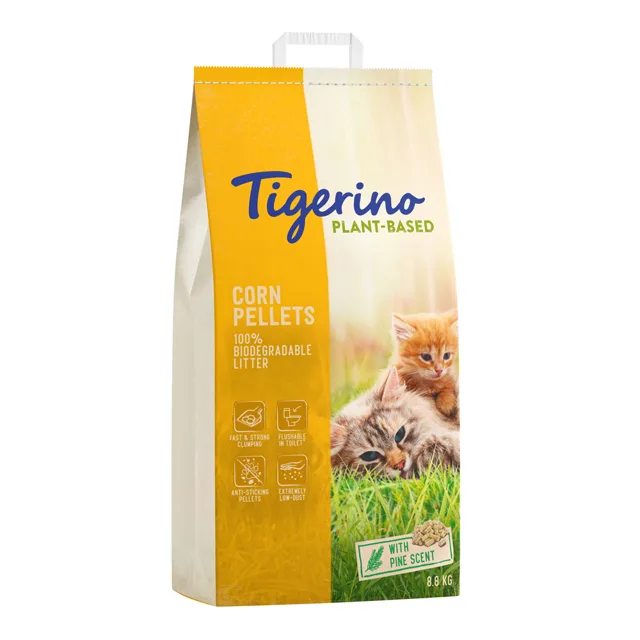 Tigerino Plant-Based kukuřičný kočkolit - vůně borovice - 14 l