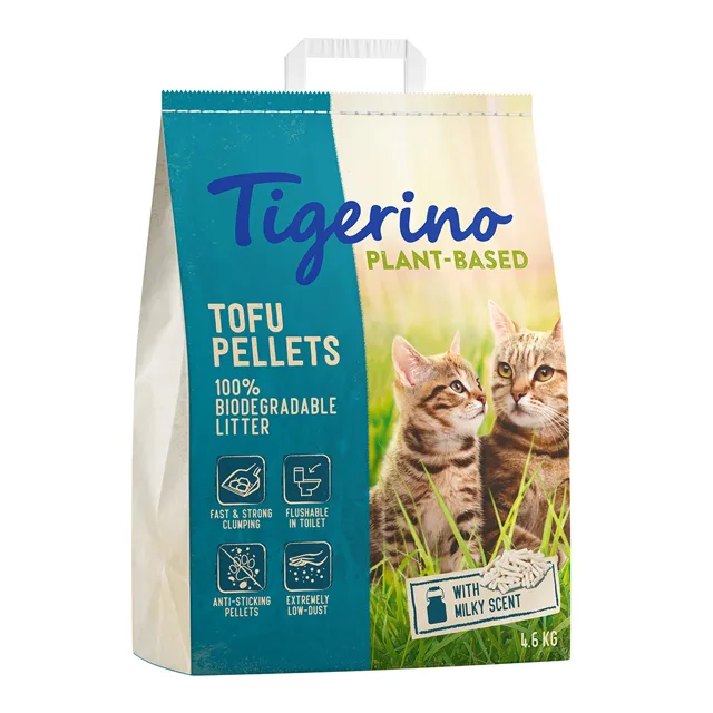 Tigerino Plant-Based Tofu stelivo pro kočky – s vůní mléka - 11 l (4,6 kg)