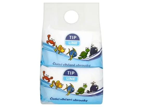 Tip Line čisticí vlhčené ubrousky 4 x 60 ks