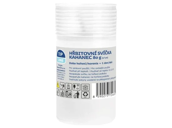 Tip Line hřbitovní svíčka parafínová bílá 80 g