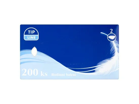 Tip Line kosmetické kapesníky 2vrstvé 200 ks