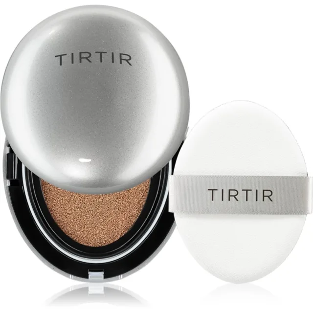 TIRTIR Mask Fit Aura Cushion hydratační make-up v houbičce pro rozjasnění pleti odstín 43N Deep Cocoa 18 g