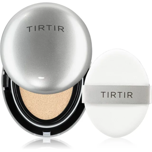 TIRTIR Mask Fit Aura Cushion Mini hydratační make-up v houbičce pro rozjasnění pleti odstín 24W Soft Beige 4.5 g