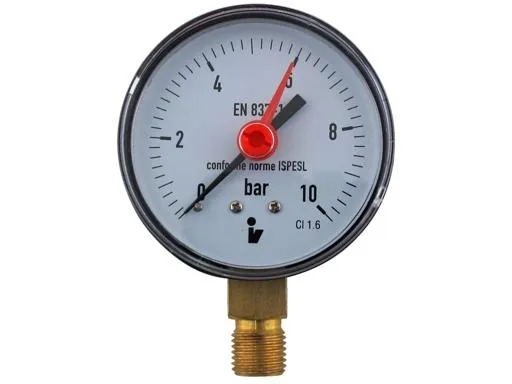 Tlakoměr 0- 10bar, DN63- 1/4", spodní vývod